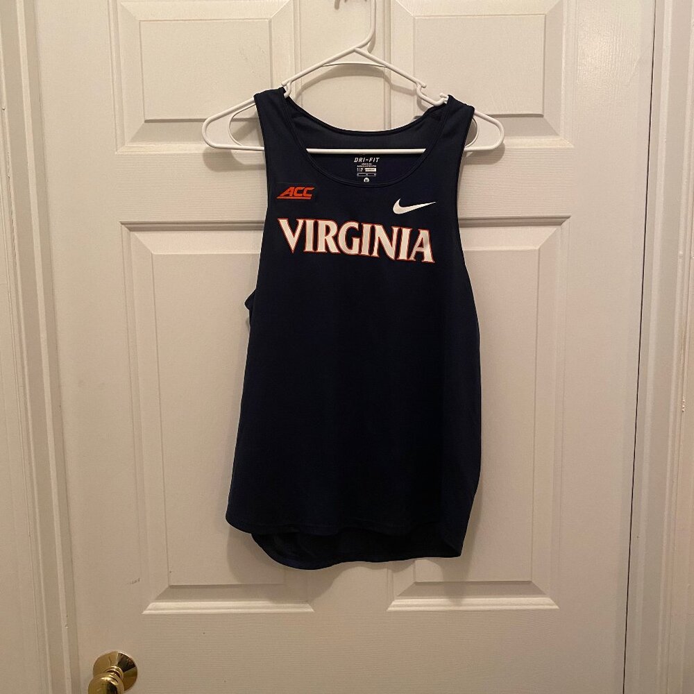Virginia UVA Cavaliers Men's Track Team Issued Nike Blue Tank Top Medium (8)